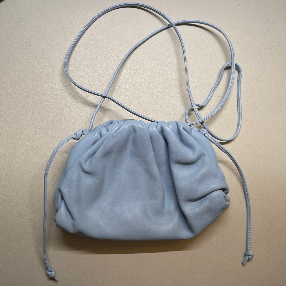 Bottega Veneta Blue Leather Mini shoulder bag The Pouch Bag women